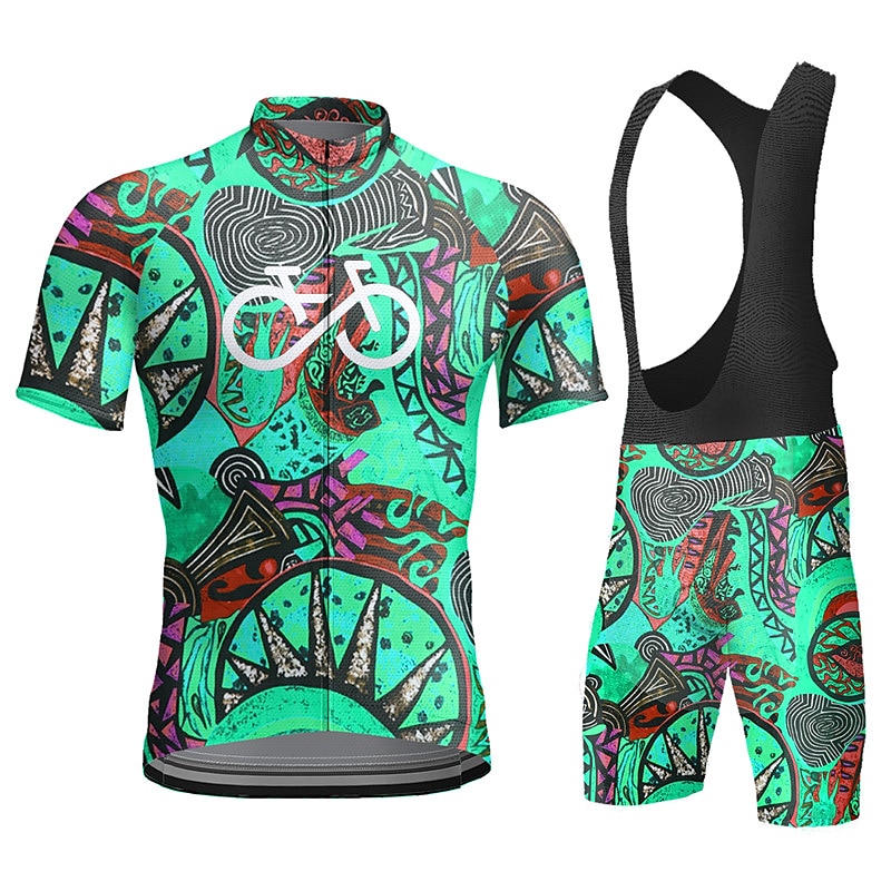 Per uomo Maglia con salopette corta da ciclismo Manica corta Ciclismo da montagna Cicismo su strada Giallo Rosso Azzurro cielo Pop art Bicicletta Completo tuta Pad 3D Traspirante Asciugatura rapida del 2025 a €39.99 –P16