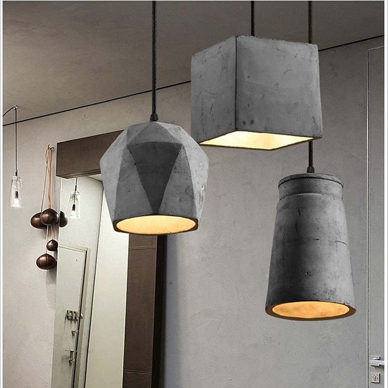 LED Pendant Lights Cement Kitchen Island Lighting Modern Farmhouse Foyer Entryway Light Fixtures Ceiling Hanging Globe Over Table 110-240V 2025 - $101.99 –P4
