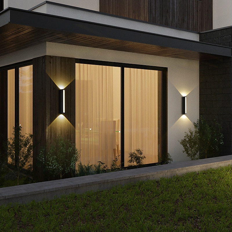 utendørs led vegglampe linje design vanntett 8,6"/15,8" opp og ned belysning innendørs vegglampe moderne soverom varmhvitt lys 1stk 2025 - $75.29 –P3