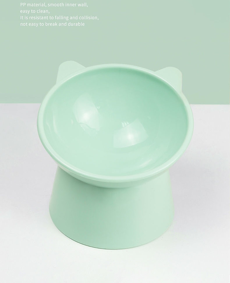 Shallow Red Rabbit Bowl High Foot Pet Dog Cat Rice Bowl Food Bowl High Foot Neck Protection ...