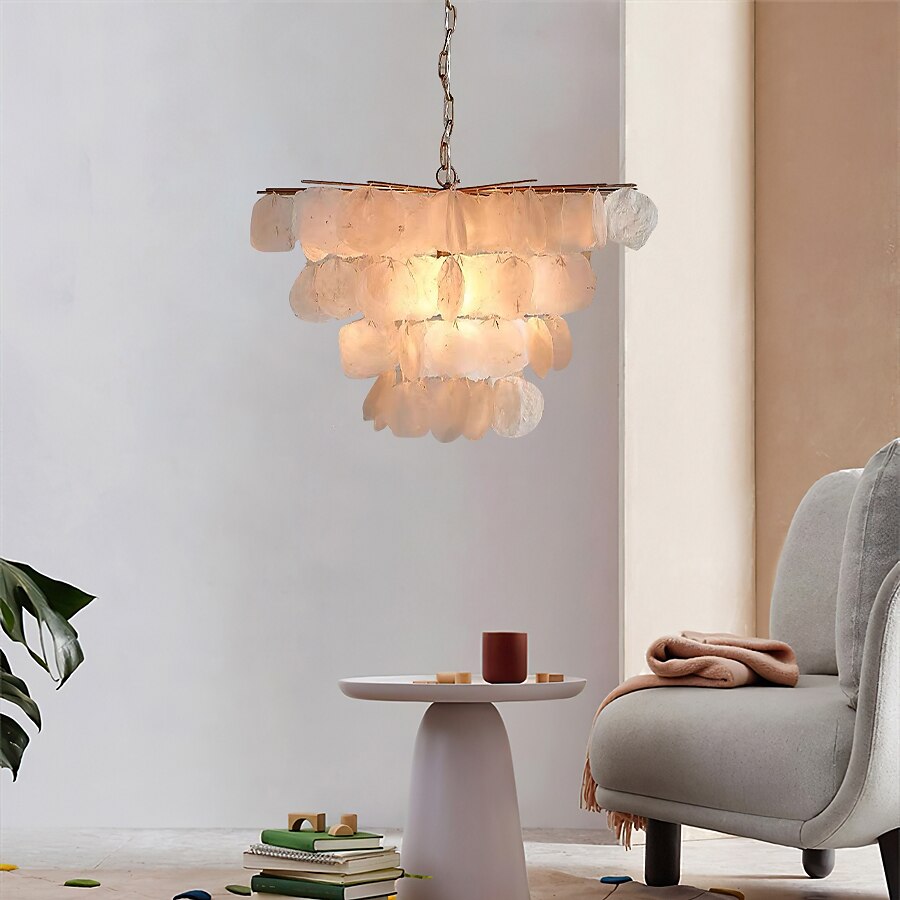 5-luz 64 cm Design de lanterna Lustres Metal Concha Acabamentos Pintados Moderno 110-120V 220-240V de 2025 por $493.99 –P6
