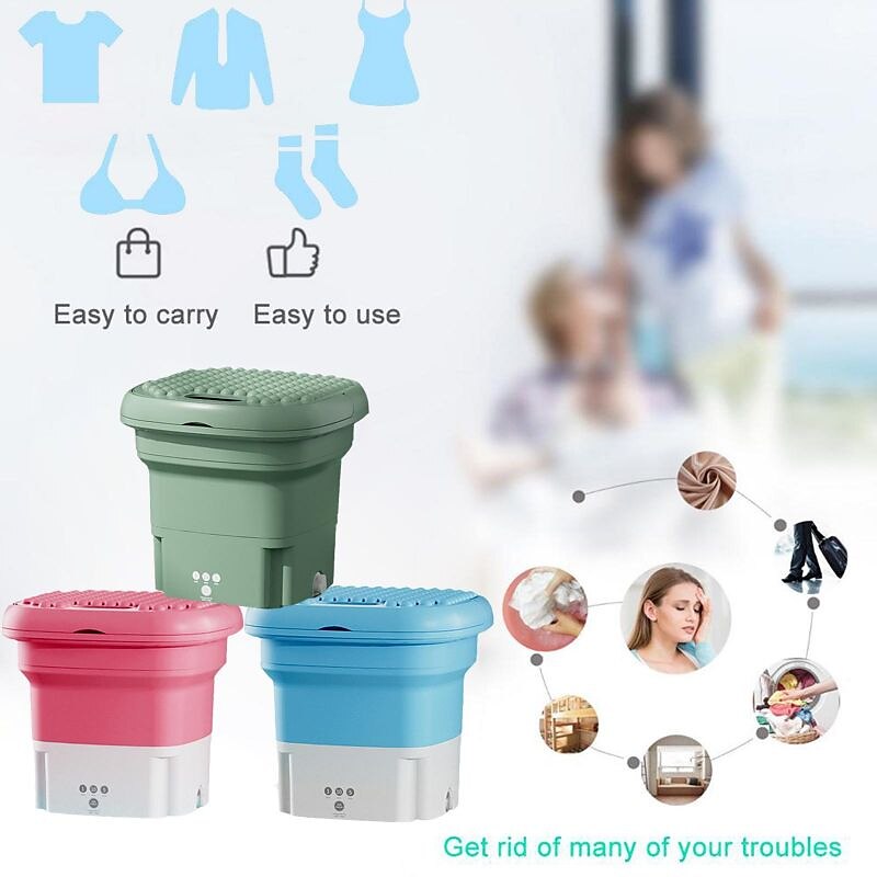 Portable Mini Washing Machine 4.5L Capacity Small Underwear Sock