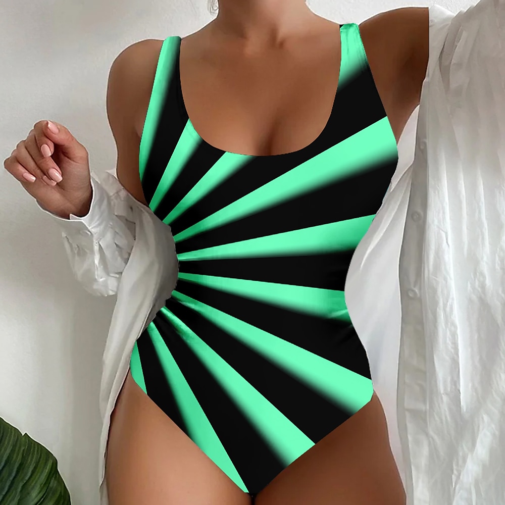 Maillots de bain pour femmes Une pièce Maillot de bain Normal Imprimé Rayé Vêtement de plage Été Maillots de bain de 2025 ? $26.99 –P3