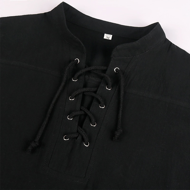 Retro / vintage Punk și gotic Medieval Bluză / Cămașă Costum Cosplay Tunică Cavaler Viching Outlander Culoare solidă Bărbați Pirat Fantezie Carnaval Casul / Zilnic Târgul Renașterii Adulți Cămașă 2025 - $30.99 –P4