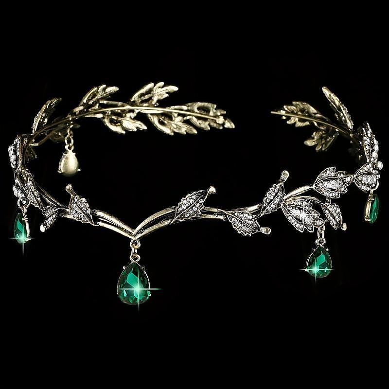 Couronne de feuilles victoriennes pour femmes diadème rétro vintage rococo coiffure de mariée tête de strass pour accessoires de cheveux de mariage de 2025 ? $17.49 –P3