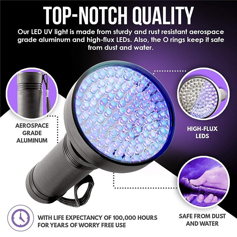 51/100 LED 395nm UV Flashlight Black Light Ultraviolet Blacklight Detector Aluminum Torch Light UV Lamp 2025 - $13.99 –P4