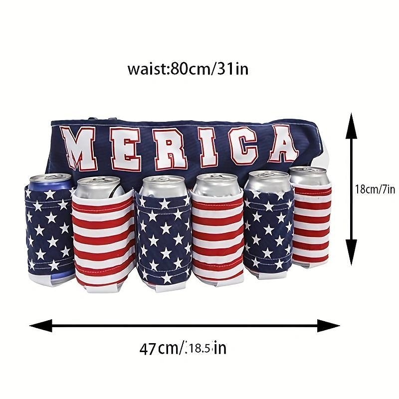 Independence Day Beer Belt, KEEP AMERICA DRUNK Beverage Beer Belt, Stripes And Stars Pattern USA Americana Patriotic Beer Belt, 4th Of July Party Decor, Summer Party Outdoor Decorations, Outdoor Party Favors 2025 - $22.99 –P1