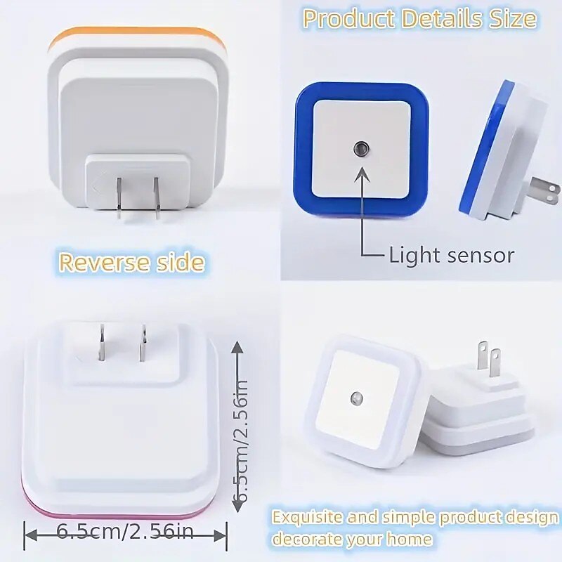 Auto-Sensing Touch Night Light for Baby Room Bedroom Corridor Bedside Light Control Intelligent Sensor Mini Square Lamp US Plug EU Plug 2025 - $4.99 –P4