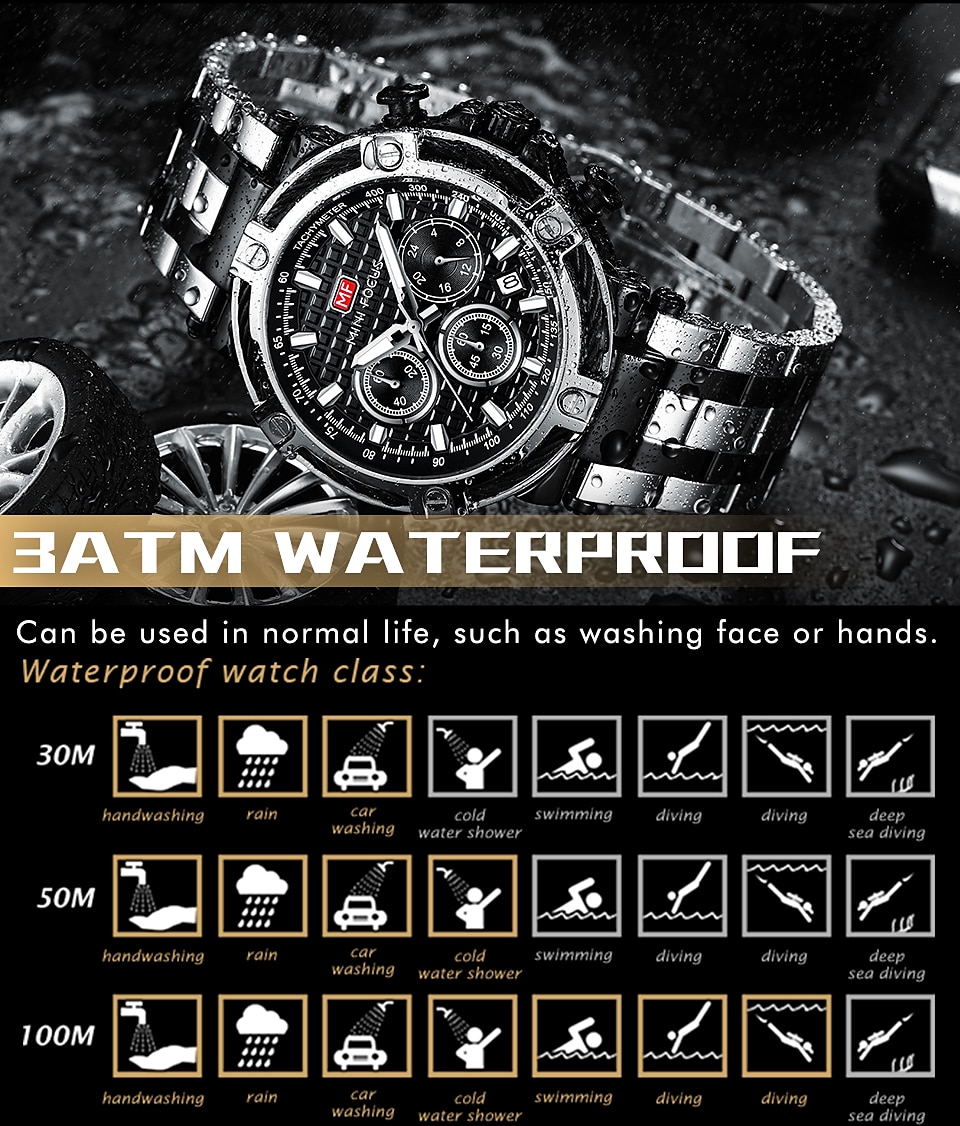 MINI FOCUS Chronograph Multifunction Quartz Mens Watches Luxury Stainless Strap Business Male Clock Waterproof relogio masculino 2025 - $52.99 –P10