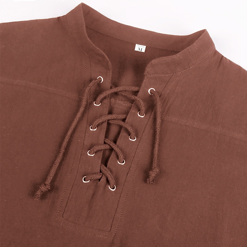 Retro / vintage Punk și gotic Medieval Bluză / Cămașă Costum Cosplay Tunică Cavaler Viching Outlander Culoare solidă Bărbați Pirat Fantezie Carnaval Casul / Zilnic Târgul Renașterii Adulți Cămașă 2025 - $30.99 –P10