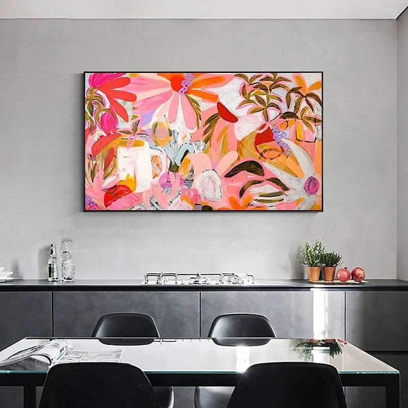 handgjord oljemålning canvas väggkonst dekoration modern abstrakt blomma för heminredning rullad ramlös osträckt målning 2025 - $75.99 –P4