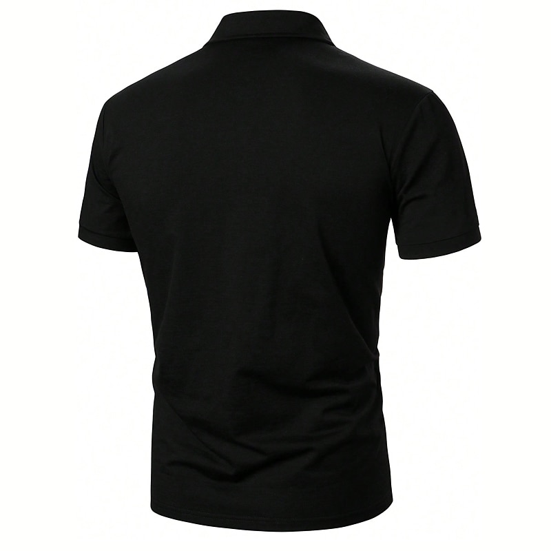 Ανδρικά Zip Polo Φανέλα POLO Causal Αργίες Πέτο Τρίμηνο φερμουάρ Κοντομάνικο Μοντέρνα Βασικό Συνδυασμός Χρωμάτων Τρίμηνο φερμουάρ Καλοκαίρι Κανονικό Μαύρο Ρουμπίνι Καφέ Μαύρο Ανοικτό Zip Polo 2026 - $20.99 –P4