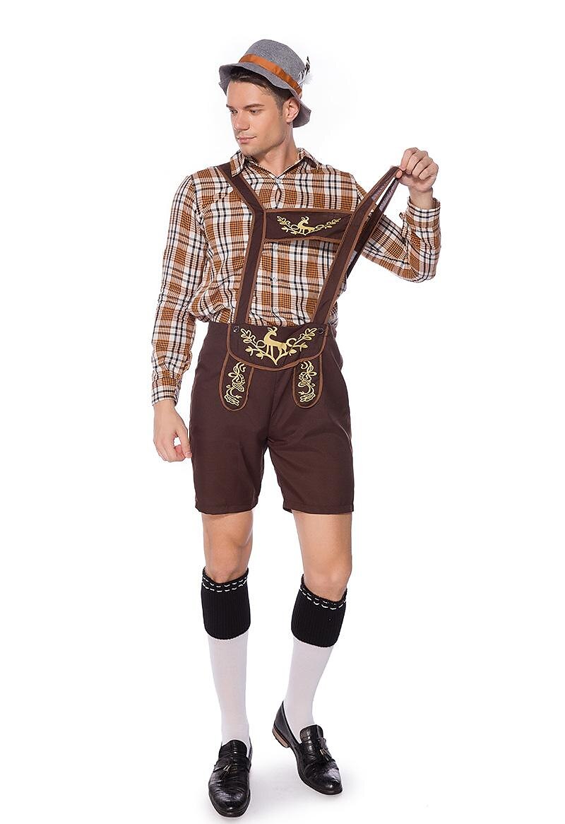 Oktoberfest Pusero / hame nahkahousuista baijerilainen Saksa München Niityt Miesten Perinteinen tyyli kangas Pusero Shortsit Hattu 2025 - $52.99 –P9