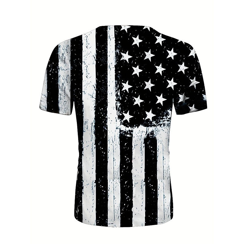 2026 250º Camiseta Masculina Patriótica Vintage Designer Gráfica Patriota Impressão 3D da Bandeira Nacional Veterano Gola Redonda de Mangas Curtas de 2026 por $19.49 –P6