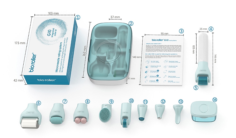 10 In 1 Dermaroller Kit Face Massager Microneedling Derma Rolling System Facial Skincare Jade Ice Roller Beard Hair Growth 2025 - CAD $34.99 –P7