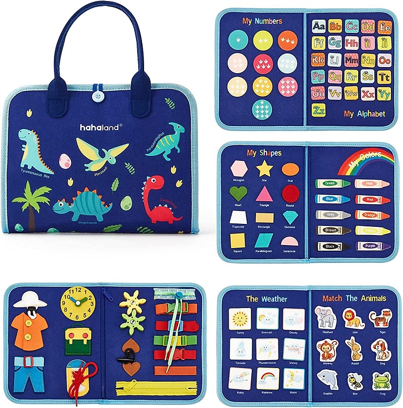 Juguetes Montessori tablero de labores de fieltro bolsa rompecabezas de educación temprana tablero de aprendizaje capacitación Montessori para niños pequeños Materiales de enseñanza Regalo de Navidad 2026 - $37.99 –P3