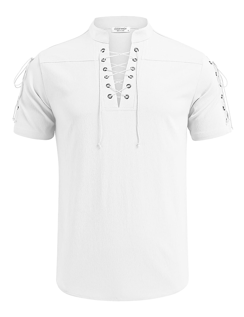 Homens Camisa Social camisa de linho Camisa casual camisa de praia Tecido Férias Havaiana Preto Branco Azul Marron Manga Curta Colarinho Chinês Primavera Verão Roupa Básico de 2026 por $25.99 –P10