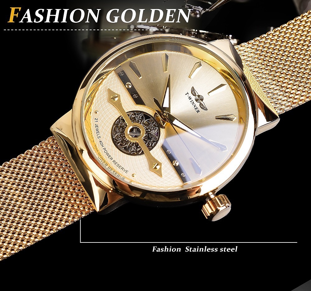 WINNER Men Mechanical Watch Luxury Large Dial Fashion Business Hollow Skeleton Automatic Self-winding Luminous Stainless Steel Watch 2025 - $57.99 –P5
