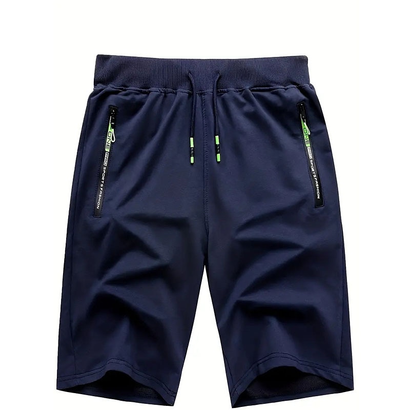 Men's Sweat Shorts Shorts Summer Shorts Beach Shorts Drawstring Elastic Waist Straight Leg Plain Comfort Breathable Short Casual Daily Holiday Cotton Blend Sports Fashion ArmyGreen Black 2025 - $17.99 –P1