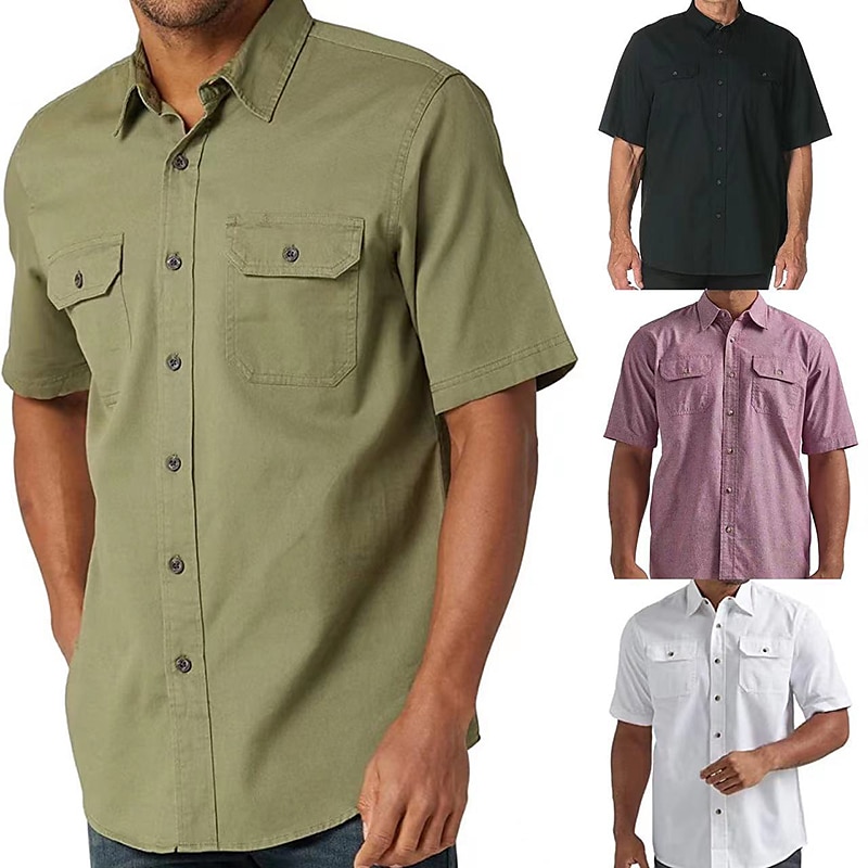Per uomo Camicia Camicia Estiva Camicia casual Camicia con Bottoni Nero Bianco Verde Manica Corta Semplice Bavero Vacanza Streetwear Base Abbigliamento Moda Tempo libero del 2025 a $34.99 –P1