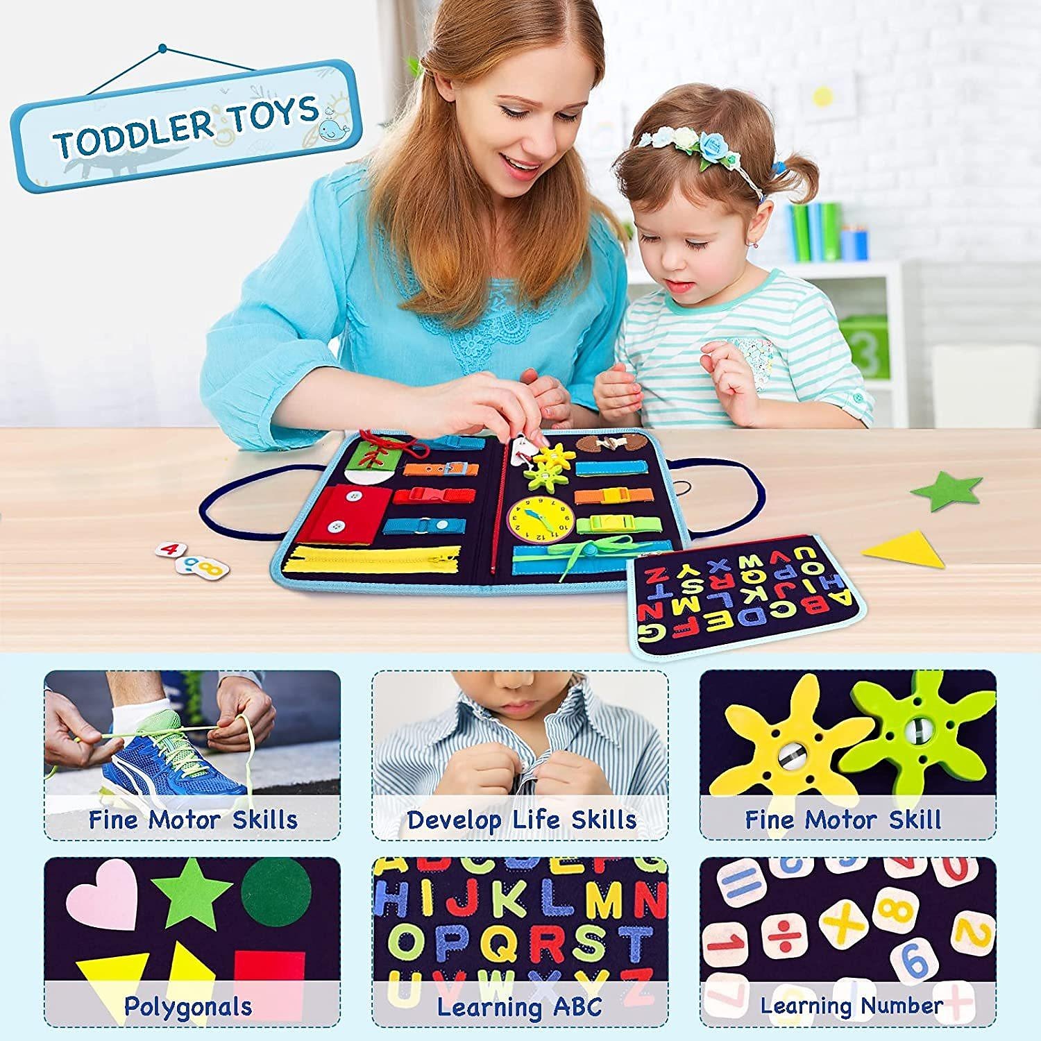 Montessori jouets montessori tableau occupé, éducation montessori se sentait tableau occupé tableau d'apprentissage éducatif pour enfants dossier multi-pages de 2025 ? $37.99 –P2