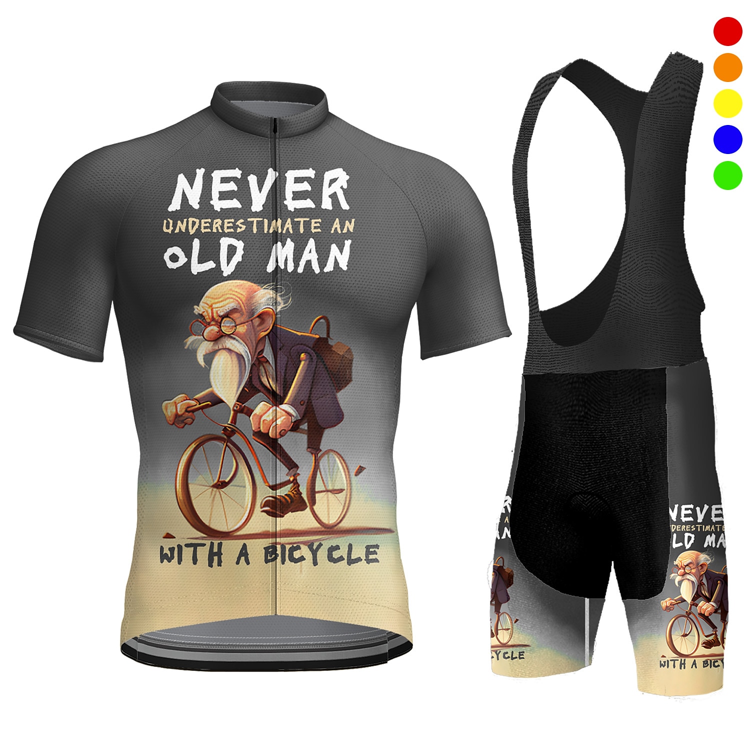 Pánské Cyklodres a kraťasy se šlemi Krátký rukáv Horská cyklistika Silniční cyklistika Červená Námořnická modř Vodní modrá Jezdit na kole Rychleschnoucí Odvod vlhkosti Spandex Sportovní Geometrick 2025 - $44.99 –P3