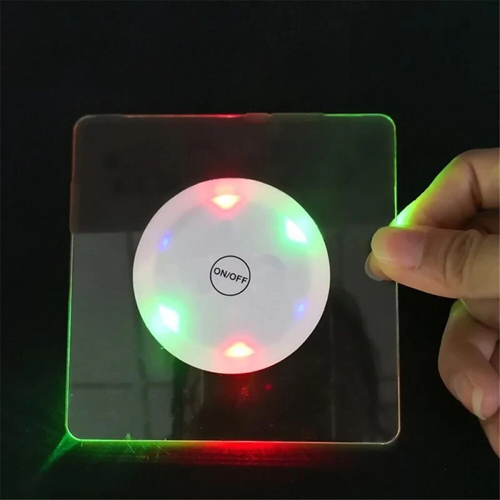 led tácek akrylový krystal podložka na jídlo kreativní držák na tácek bar dekorace světlo party atmosféra světlo kreativní noční světlo 2025 - $8.49 –P13
