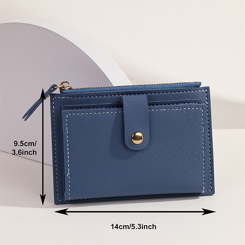 Femmes Portefeuille Porte-Cartes de Crédit faux cuir Quotidien Fête Fermeture éclair Grande capacité Imperméable Léger Couleur Unie Noir Rose Claire Rouge clair de 2026 ? $9.99 –P2
