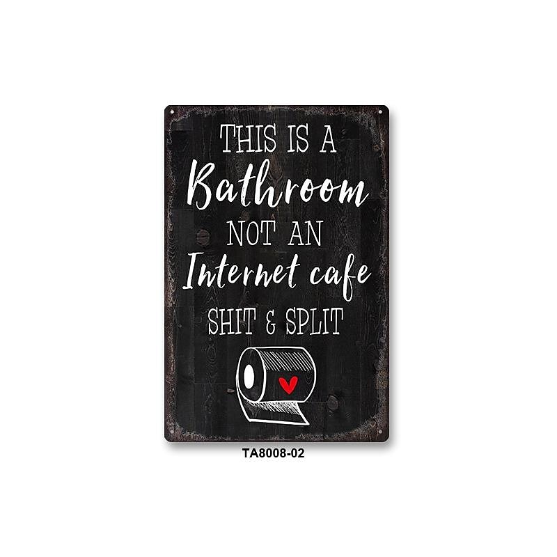 1ks sarkastická plechová cedulka koupelnová dekorace nástěnná cedule toto je koupelna není internet 20x30cm/8''x12'' 2025 - $15.49 –P2