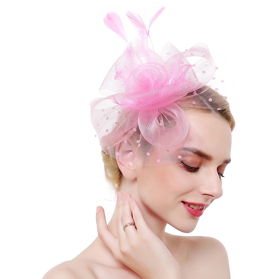 Fascinators Kentucky Derby Hut Kopfbedeckung Organza Fedora Hut Urlaub Cocktail Retro elegant mit Feder Minispot Kopfbedeckung Kopfbedeckung 2025 - $11.49 –P5