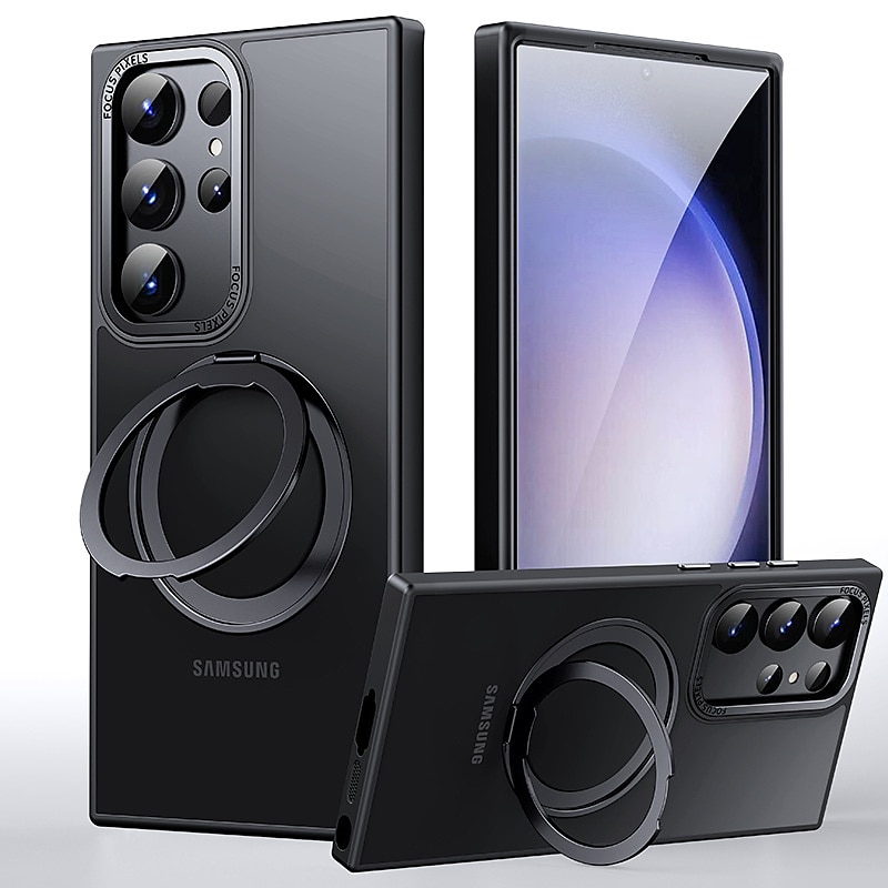Phone Case For Samsung Galaxy S24 S23 Ultra Plus S23 S25 Ultra Magnetic Adsorption With Magsafe with Stand Holder Magnetic Full Body Protective TPU 2025 - $27.99 –P2