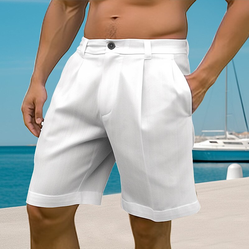 Per uomo Pantaloncini Pantaloncini di lino Pantaloncini estivi Pantaloncini da spiaggia Pulsante Tasche Gamba dritta Liscio Comfort Traspirante Breve Informale Giornaliero Per eventi Misto cotone e del 2025 a $17.99 –P1
