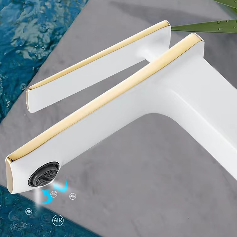 mitigeur lavabo mitigeur lavabo sur gorge, monobloc mitigeur céramique mitigeur lavabo avec flexible eau froide et eau chaude noir doré blanc chrome de 2025 ? $89.99 –P10