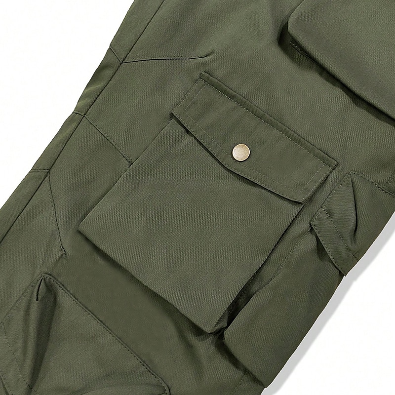 Men's Cargo Pants Cargo Trousers Flap Pocket Plain Comfort Breathable Outdoor Daily Going out Fashion Casual Army Green 2025 - $37.99 –P8