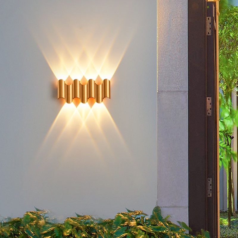 lampada da parete a led per esterni impermeabile ip65 3w illuminazione su / giù 5/7 testa lampada da parete ip65 impermeabile curva a doppia testa per interni lampada da camera moderna luce bianca del 2025 a $55.87 –P2