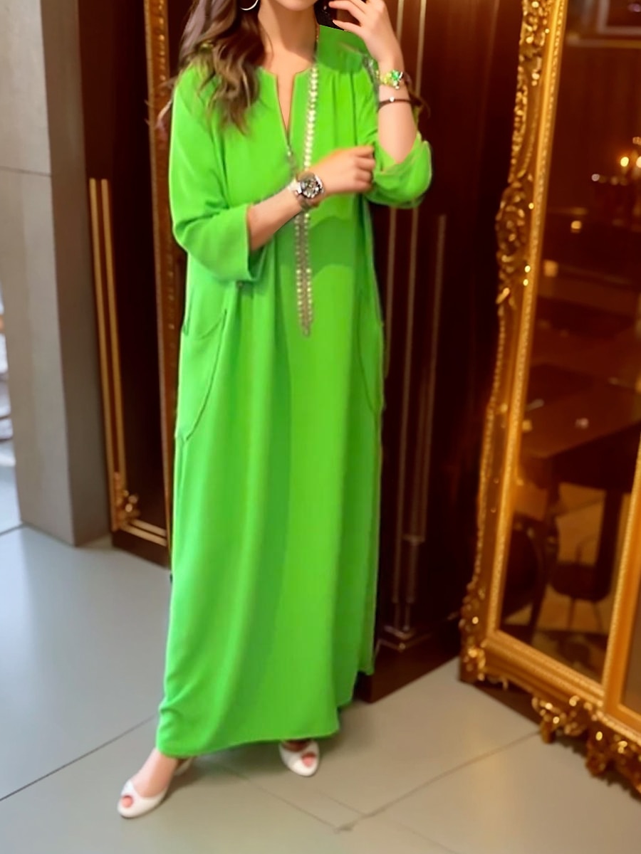 Pentru femei Rochie Maxi lungă Rochie Lunga Rochie Maxi Rochie casual Rochie imprimata Rochie de primăvară De Bază Clasic Modern În aer liber Vacanță Zilnic Potrivire Largă Frunză Simplu Lungime 2025 - $28.99 –P1