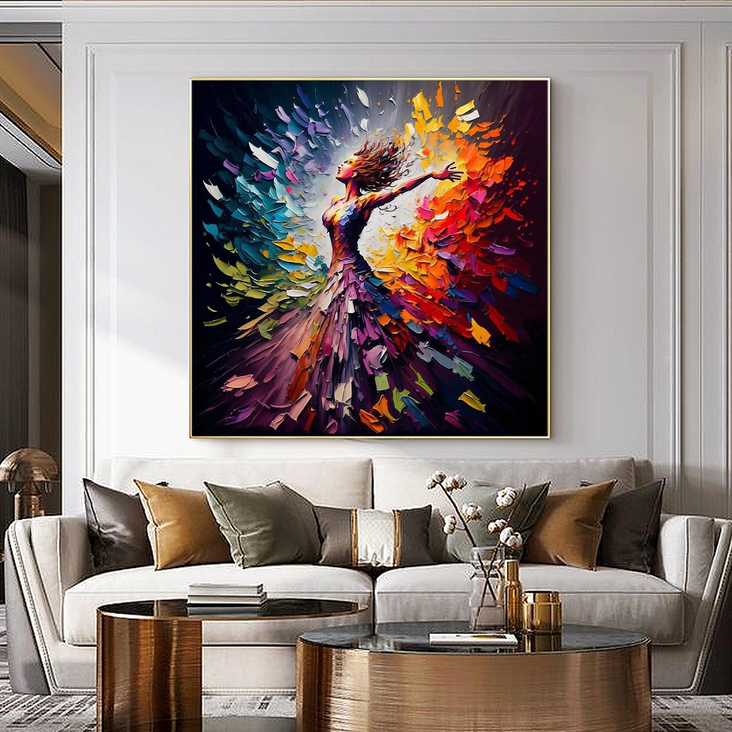 Handmade Oil Painting Canvas Wall Art Decor Original Dancing girl ...