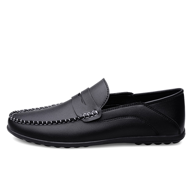 Men's White Faux Leather Loafers – Casual Slip-On Driving Shoes for Business & Summer Wear 2025 - $34.99 –P14