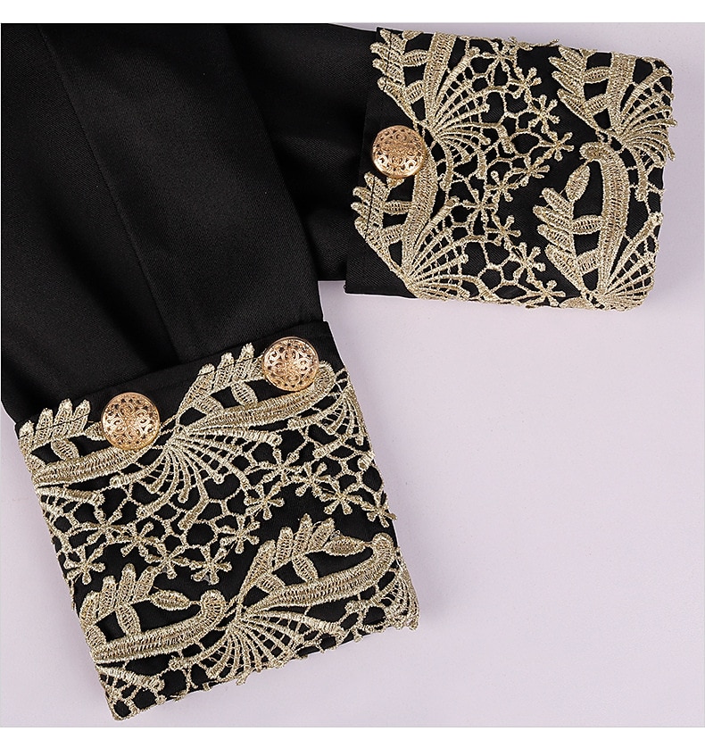 Ретро Средневековый Эпоха возрождения Пальто Брюки Инвентарь Принц барин Вышивка Вышивка Маскарадный костюм Муж. Королевский Карнавал Маскарад Для вечеринок Венецианский карнавал Взрослые 2026 - $113.99 –P11