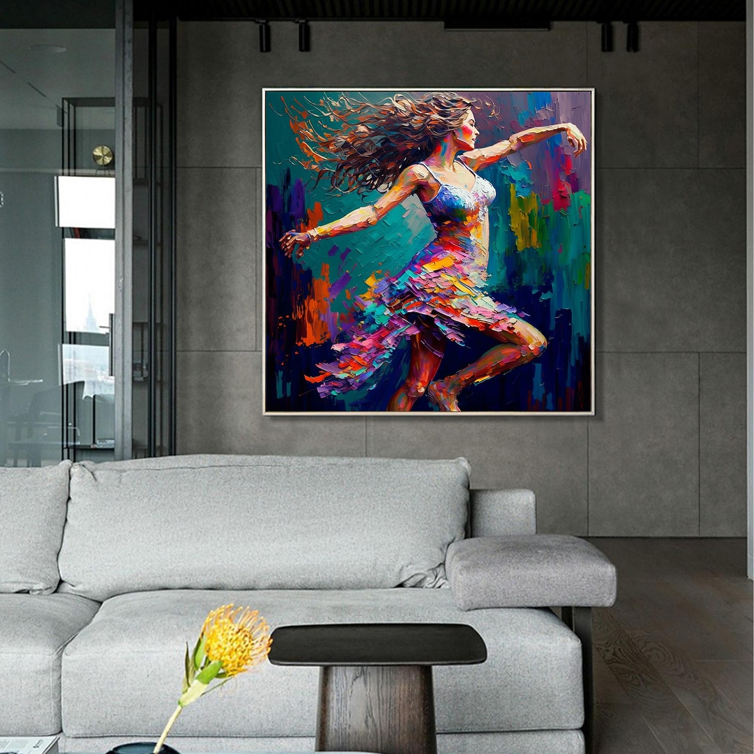 Handmade Oil Painting Canvas Wall Art Decor Original Dancing girl ...