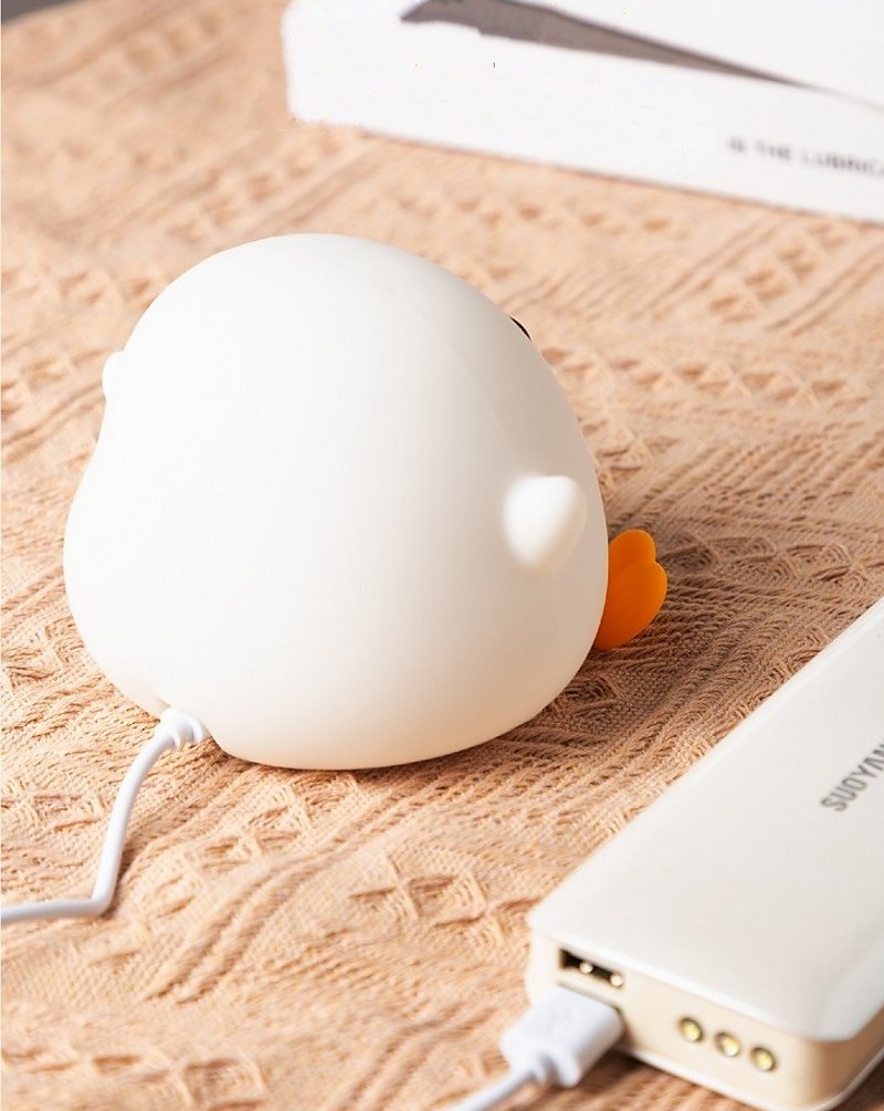 Led mignon haricot canard veilleuse mignon animal silicone pépinière veilleuse rechargeable lampe de table lampe de chevet avec capteur tactile pour chambres salon de 2025 ? $39.99 –P5