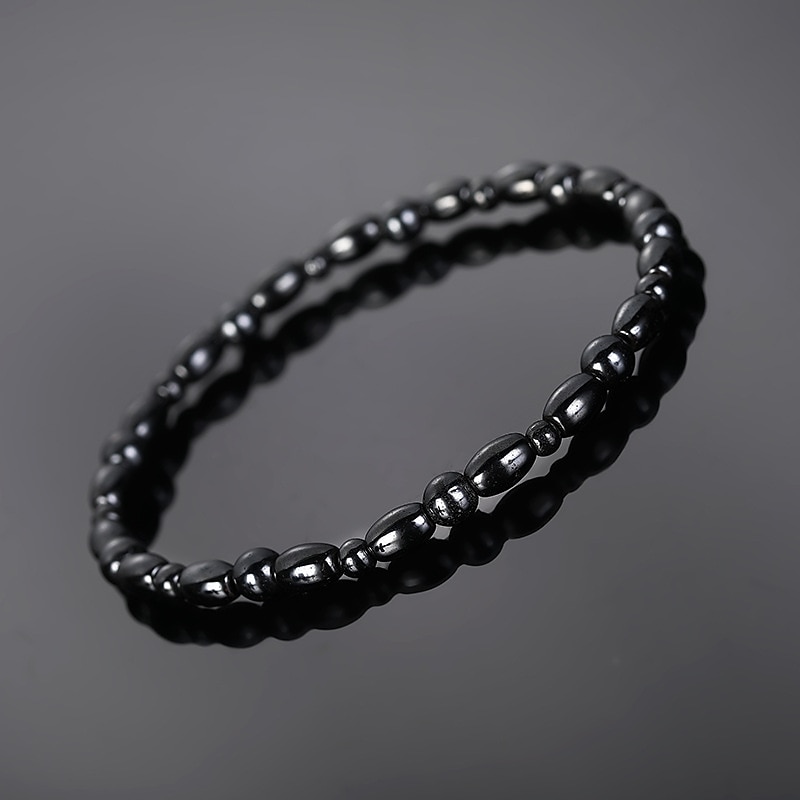 Tobillera magnética de piedra negra para hombre y mujer, tobillera de terapia magnética de obsidiana negra natural, tobillera delgada de hematita, 2 uds. 2025 - $7.99 –P9