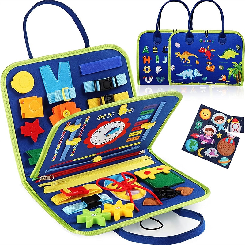 Juguetes Montessori tablero de labores de fieltro bolsa rompecabezas de educación temprana tablero de aprendizaje capacitación Montessori para niños pequeños Materiales de enseñanza Regalo de Navidad 2026 - $37.99 –P8