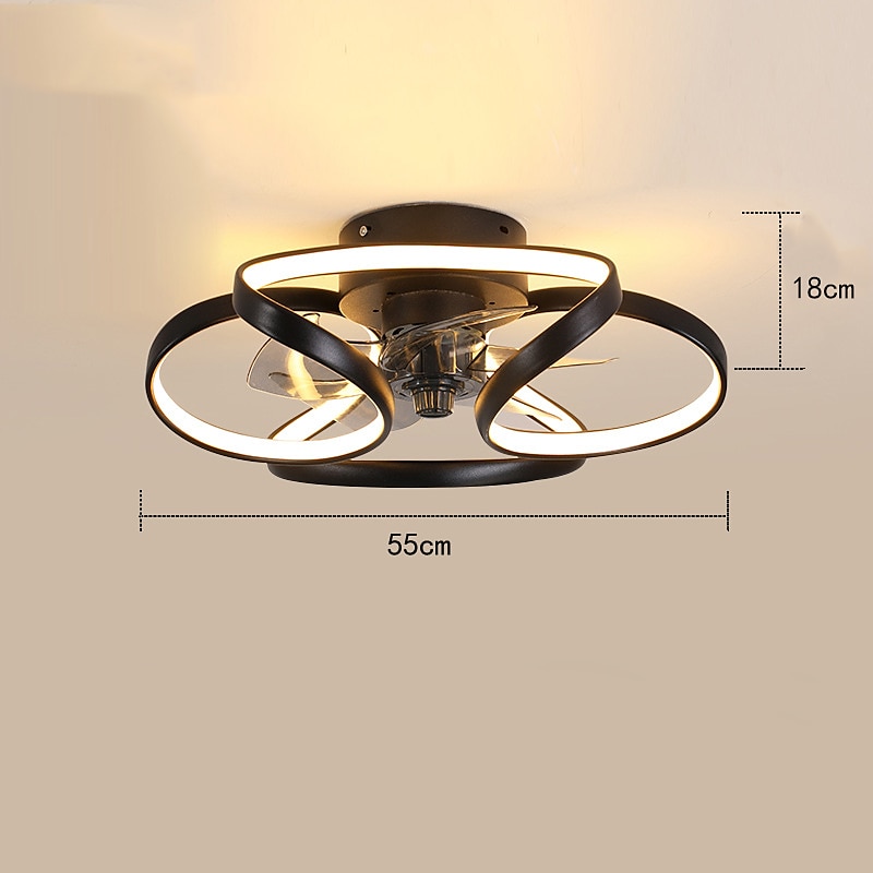 LED Ceiling Fans Dimmable with Remote Contral Flower Design 55cm Flush Mount Ceiling Lamp Acrylic Lampshade Chandelier Bedroom Living Room 2025 - $215.89 –P2