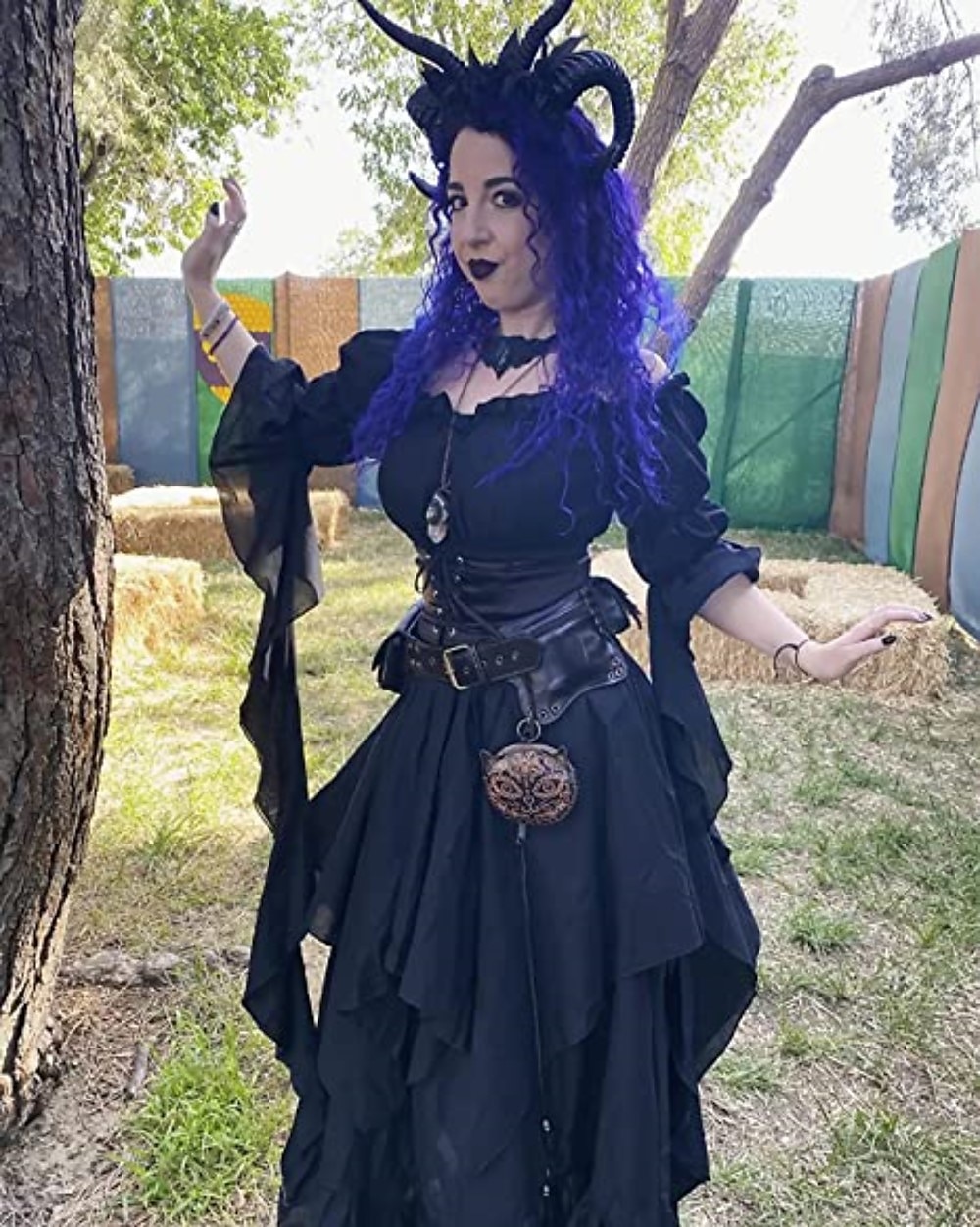 Vintage Gotico Medievale Vestito Costume Cosplay Abito ispirato alla Reggenza Manica del polsino svasato Vichingo Elfico Per donna Celtico Costumi da pirata Fantasia Halloween Mascherata Performance del 2025 a $38.99 –P8