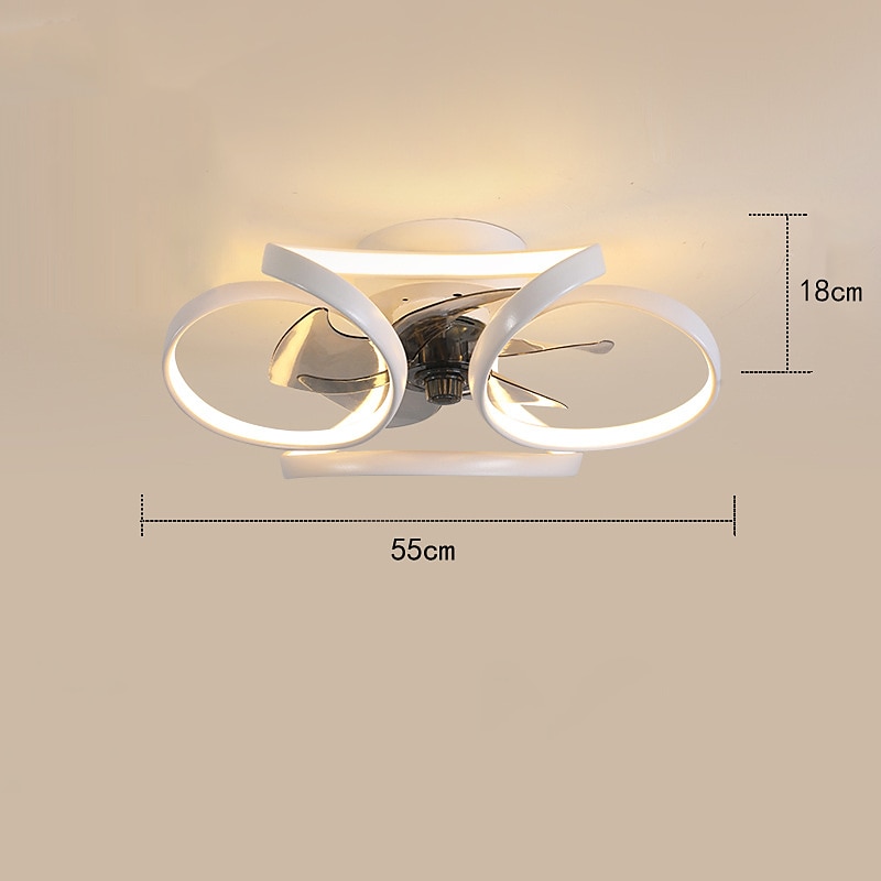 LED Ceiling Fans Dimmable with Remote Contral Flower Design 55cm Flush Mount Ceiling Lamp Acrylic Lampshade Chandelier Bedroom Living Room 2025 - $215.89 –P3