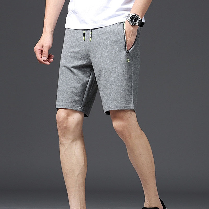 Men's Sweat Shorts Shorts Summer Shorts Beach Shorts Drawstring Elastic Waist Straight Leg Plain Comfort Breathable Short Casual Daily Holiday Cotton Blend Sports Fashion ArmyGreen Black 2025 - $17.99 –P20