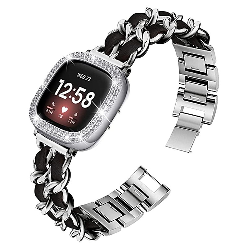 Chytré hodinky Kompatibilní s Fitbit Versa 4, Sense 2, Versa 3, Sense Fitbit Versa 2 Versa Lite Nerez Chytré hodinky Popruh s Casem Kovová spona Nárazuvzdorné Sportovní značka Výměna, nahrazení 2025 - $26.99 –P7