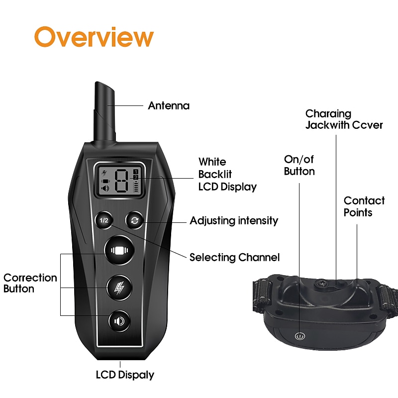 addestramento del cane collare antiabbaio collare antiurto lunghezza regolabile suono telecomandato cane elettrico cane portata 500m impermeabile custodia automatica inclusa regolabile flessibile resina di sicurezza nylon abs+pc del 2025 a GBP £46 –P2