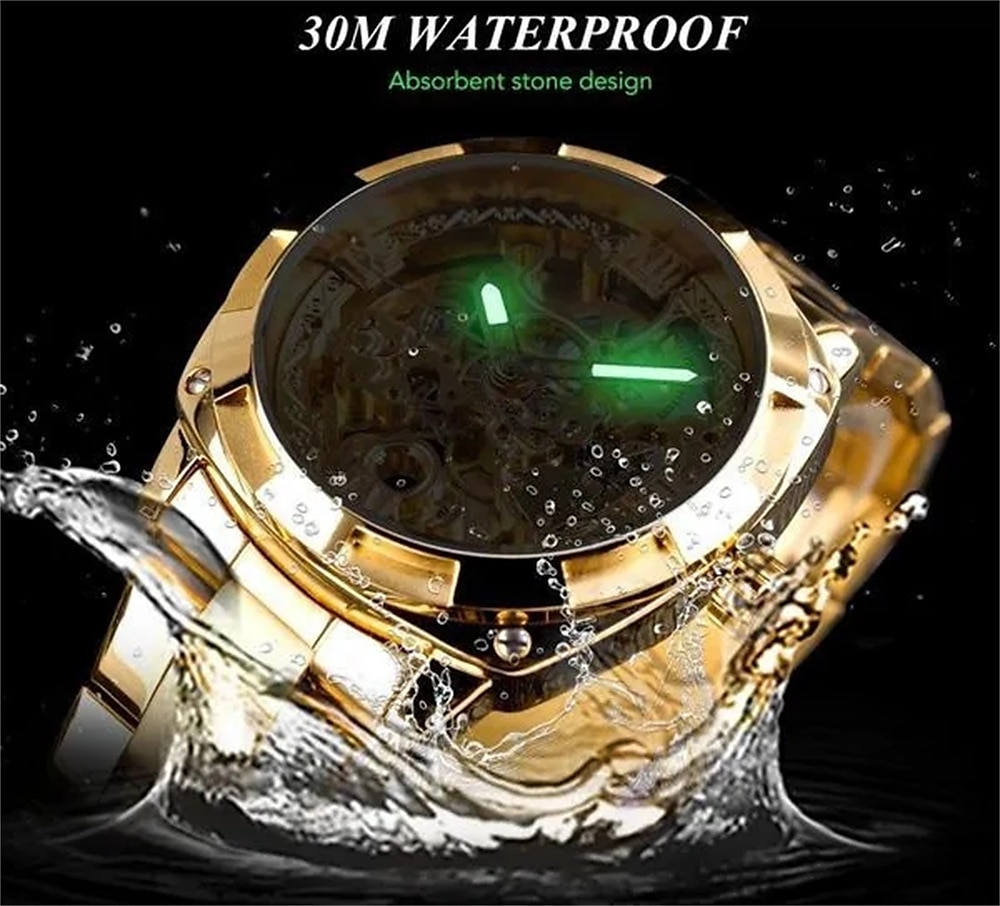 FORSINING Men Mechanical Watch Luxury Large Dial Fashion Business Hollow Skeleton Automatic Self-winding Luminous Waterproof Stainless Steel Watch 2025 - $56.99 –P3